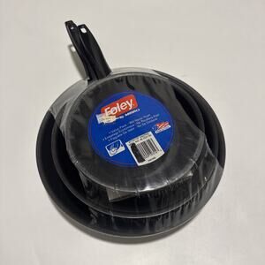 Vintage Foley by Mirro Frying Pans 3pc SET NEW Old Stock Made in USA Sealed